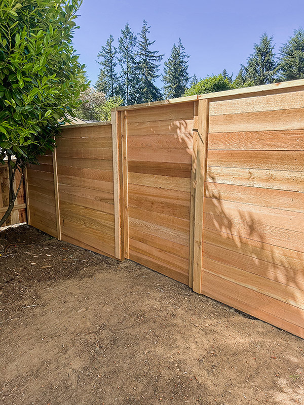 Gig Harbor Horizontal Cedar Fence with Gates - Horizontal Cedar Fence Installation in Gig Harbor, Washington